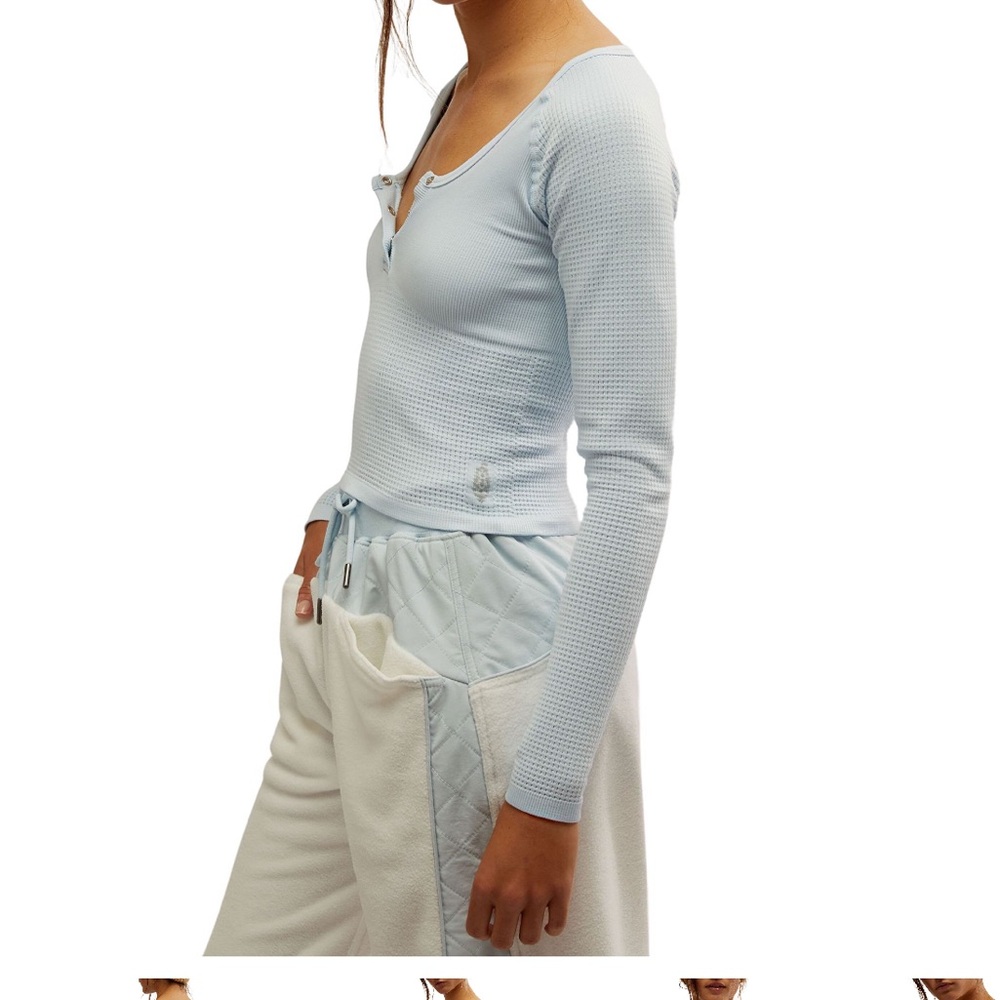 NWT FREE PEOPLE MOVEMENT BAIL OUT LONG SLEEVE LAYER shirt Sz M / L $68 - Picture 4 of 7